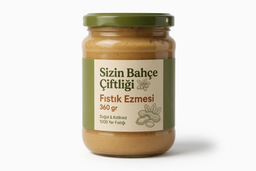 Sizin Bahçe Çiftliği Fıstık Ezmesi 360 gr.
