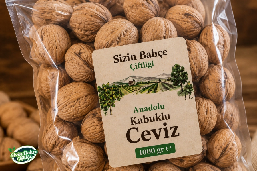 Sizin Bahçe Çiftliği Kabuklu Anadolu Cevizi 1000 gr.