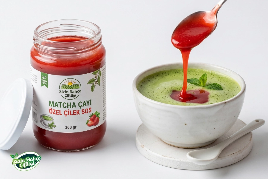 Matcha Çayı Özel Çilek Sosu 360 Gr