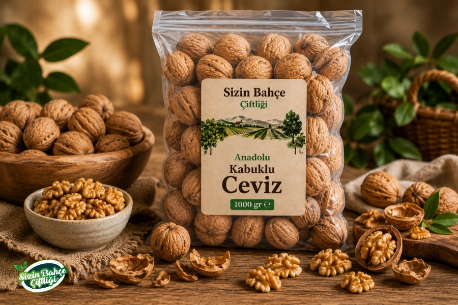 Sizin Bahçe Çiftliği Kabuklu Anadolu Cevizi 1000 gr.