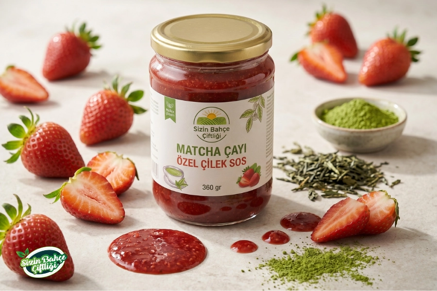 Matcha Çayı Özel Çilek Sosu 360 Gr