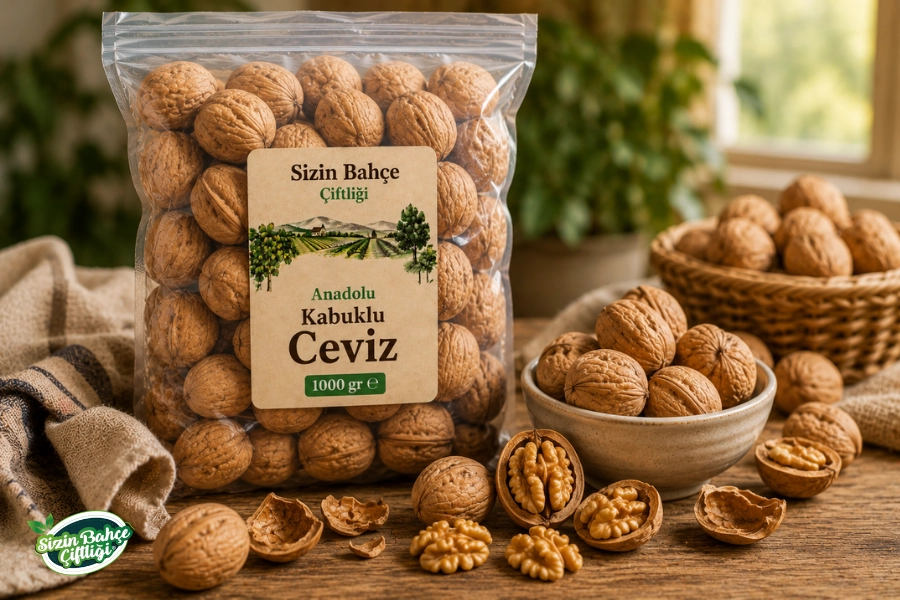Sizin Bahçe Çiftliği Kabuklu Anadolu Cevizi 1000 gr.