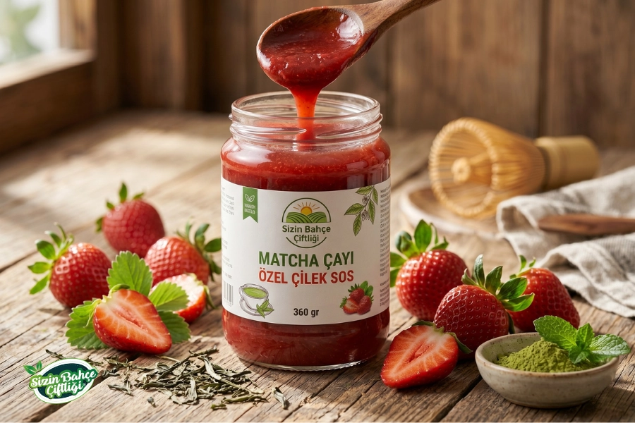 Matcha Çayı Özel Çilek Sosu 360 Gr