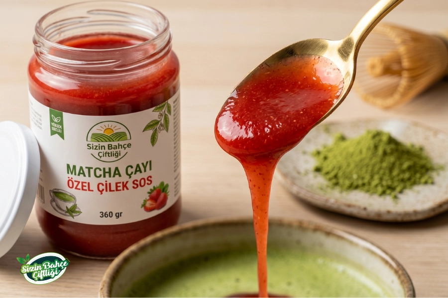Matcha Çayı Özel Çilek Sosu 360 Gr
