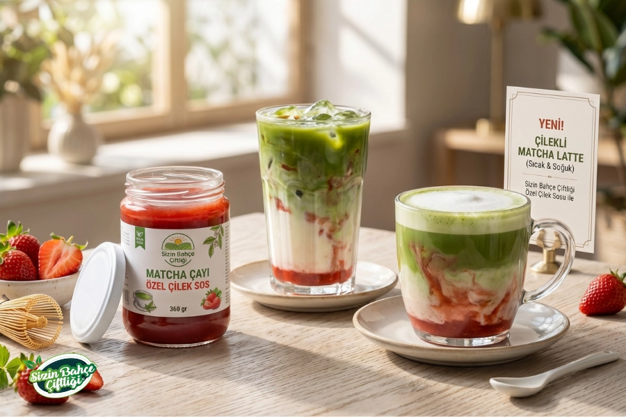 Matcha Çayı Özel Çilek Sosu 360 Gr