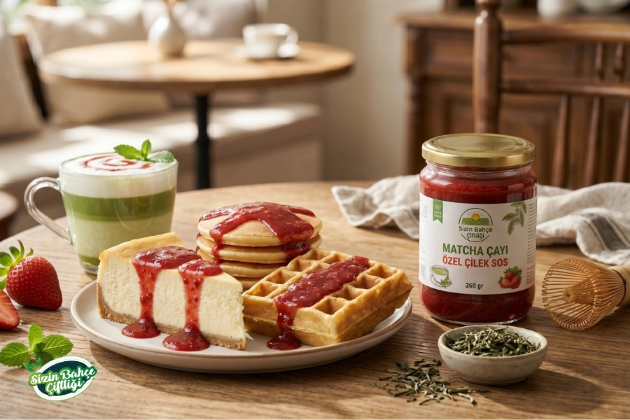 Matcha Çayı Özel Çilek Sosu 360 Gr