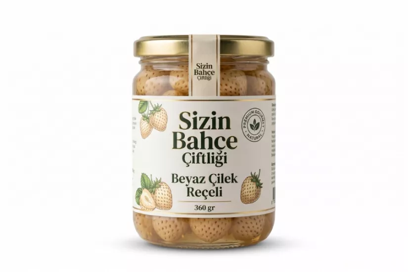 Beyaz Çilek Reçeli 360 gr | Doğal Pineberry Reçeli
